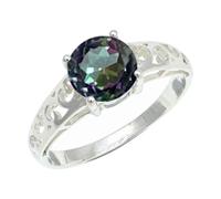 JEWELSTREZORO Bague en argent sterling avec topaze mystique - Pour hommes et femmes - Toutes les tailles - Fait main - Jewerly TSR1254AG_9 (55 (17,5)), 55 (17.5), Métal précieux Pierre précieuse,