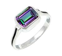 JEWELSTREZORO Bague en pierre précieuse - En argent sterling 925 - Pour homme et femme - Article cadeau - Bijou fait main - TSR1159AA, 56 (17,8), Métal précieux Pierre précieuse, Topaze mystique