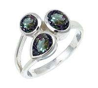 JEWELSTREZORO Bague en pierre précieuse - En argent sterling 925 - Pour homme et femme - Article cadeau - Bijou fait main - TSR1154AA, 60 (19,1), Métal précieux Pierre précieuse, Topaze mystique