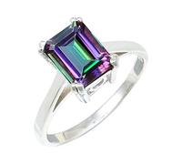 JEWELSTREZORO Bague en pierre précieuse - En argent sterling 925 - Pour homme et femme - Article cadeau - Bijou fait main - TSR1157AA, 56 (17,8), Métal précieux Pierre précieuse, Topaze mystique