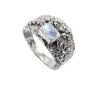 JEWELSTREZORO Pierre précieuse Bandrig - En argent sterling 925 - Pour homme et femme - Bijou fait main - TSR1122AA, 71 (22.6), Métal précieux Pierre précieuse, Pierre de lune