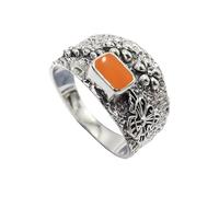 JEWELSTREZORO Pierre précieuse Bandrig - En argent sterling 925 - Pour homme et femme - Bijou fait main - TSR1122AA, 59 (18.8), Métal précieux Pierre précieuse, Pierre de lune pêche