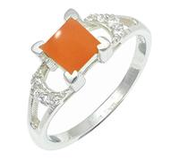 JEWELSTREZORO Pierre précieuse pour homme et femme, article cadeau, argent sterling 925, bijoux TSR1247AA, Taille 50 (Ø 15,9 mm), Métal précieux Pierre précieuse, Pierre de lune pêche