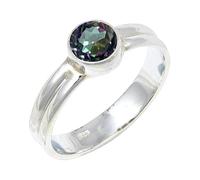JEWELSTREZORO Pierre précieuse pour homme et femme en argent sterling 925 élégant fait à la main bague cadeau bijoux TSR133AA, 74 (23.6), Métal précieux Pierre précieuse, Topaze mystique