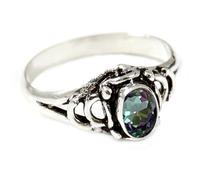 JEWELSTREZORO Pierre précieuse pour homme et femme en argent sterling 925 élégant fait à la main bague cadeau bijoux TSR179AA, 71 (22.6), Métal précieux Pierre précieuse, Topaze mystique