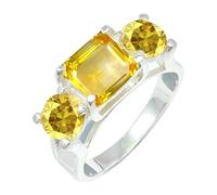 JEWELSTREZORO TSR1161AA Bague en argent sterling 925 pour homme et femme Article cadeau fait main, 64 (20.4), Métal précieux Pierre précieuse, Saphir jaune cultivé en laboratoire