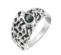 JEWELSTREZORO TSR1227AA Bague en argent sterling 925 avec grenat pour homme et femme Bijou fait main, 48 (15.3), Métal précieux Pierre précieuse, Topaze mystique