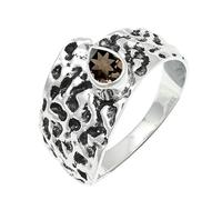 JEWELSTREZORO TSR1227AA Bague en argent sterling 925 avec grenat pour homme et femme Bijou fait main, 70 (22.3), Métal précieux Pierre précieuse, Quartz fumé
