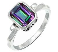 JEWELSTREZORO TSR1229AA Bague en argent sterling 925 pour homme et femme Article cadeau fait main, 51 (16.2), Métal précieux Pierre précieuse, Topaze mystique