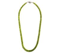 JEWELZ Collier de perles rondes de 40,6 cm de long avec fermoir en argent sterling 925 pour femmes et filles - Péridot vert naturel - Pierre précieuse non connue, Gemme, Non connu