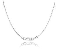 Jewlpire Chaîne en argent sterling 925 pour femme avec fermoir mousqueton de 0,8 mm - Chaîne italienne - Super fine et solide - Prix et qualité amicaux 40,6/45,7/50,8/56/61 cm, 18 inch, Argent