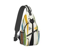 JEWOSS Sac à bandoulière élégant avec imprimé chat moderne du milieu du siècle - Sac à bandoulière de qualité supérieure avec sangle réglable - Design tendance, Noir , Taille unique
