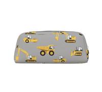 JEWOSS Trousse à crayons imprimée camion de chantier, trousse à crayons unisexe, trousse de maquillage, petit sac de rangement pour bijoux, étui élégant en cuir avec fermeture éclair - Trousse à