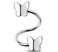 Jewseen Papillon Tordu Piercing 16g Spirale Boucles D'oreilles Cartilage Boucles D'oreilles Chirurgicales En Acier Spirale Barbell Escargot Piercing Bijoux