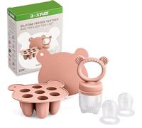 JEXFUN Mangeoire automatique et mini congélateur pour bébé - Forme de plateau de lait maternel - Silicone sans BPA pour une auto-alimentation sûre des nourrissons - Orange