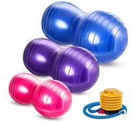 Jexine Lot de 3 balles d'exercice Anti-éclatement en Forme de cacahuète - Balle d'équilibre de Yoga, de stabilité pour la Salle de Sport à Domicile, la Grossesse, Le Travail et la physiothérapie