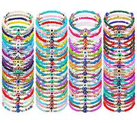 Jexine Lot de 96 bracelets mexicains d'été contre le mauvais œil Vierge Marie San Judas Hamsa Mal de Ojo BangleLuck en corde tressée à la main - Bijoux cadeau pour homme et femme