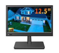 Jexiop Moniteur de sécurité de 12,5 pouces, petit moniteur avec haut-parleur, télécommande/HDMI/VGA/BNC/RCA interfaces pour la maison, le bureau, la surveillance d'entrepôt, VR