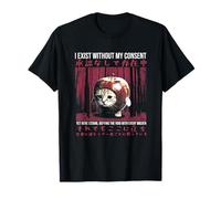 J'existe sans consentement et pourtant Je suis là Apple Cat Meme T-Shirt