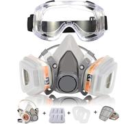 JEXNOVASHOP-107 Housse demi-face ultra douce avec filtres anti-poussière réutilisables anti-gaz, vapeurs et particules pour peinture par pulvérisation, ponçage, poussière