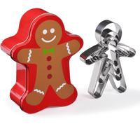 Jexnovashop-13725 ¿ Boîte Métal Forme Gingerman Contenant 4 Découpoirs Ou Emporte Pièces Inox En Forme De Gingerman - Mannele ¿ 4 Hauteurs Différentes : 6cm/9cm/12cm/17cm