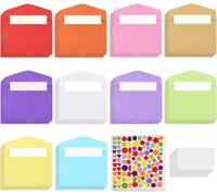 Jexnovashop-218 Pièces Petite Enveloppe Et Blank Cartes, Multi Couleur Mignon Enveloppe Petit Format Pour Mariage De Cartes, Fournitures De Fête D'anniversaire