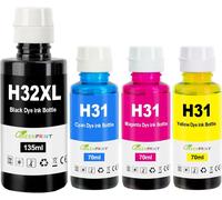 JEXNOVASHOP-31 32XL Encre Compatible 6000 Page Noir, 8000 Page CMY pour H P Smart Tank 319 455 515 530 555 558 559 570 655 670 750 790 5105 5106 5107 7005 7006 7305 7306 7605 415 419 Imprimante 4-Pac