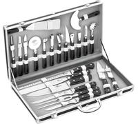 Jexnovashop-31123 - Mallette Couteaux De Cuisinier 23 Pièces - Lames Inox - Manches Polypropylène Et Abs - Compatibles Lave-Vaisselle - Mallette Rangement - Style Unique - 50 X 28 Cm