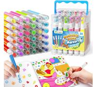 Jexnovashop-36 Couleurs De Marqueurs Lavables Pour Enfants, Set De Marqueurs De Coloriage Avec Livres De Coloriage Et Support, Boîte Portable, Fournitures De Rentrée Scolaire Pour Filles Et Garçons