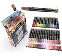 Jexnovashop-36 Marqueurs De Peinture Acrylique Extra Fins De 0,7 Mm Et Feutres En Terre Naturelle Pour Peinture Sur Pierre, Toile, Verre, Bois, Céramique Et Tissu. Non Toxique.