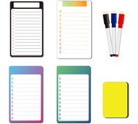 Jexnovashop-4 Pièces Tableau Magnetique,Planning Frigo Magnetique,Tableau Aimanté,4 Tableau Frigo Magnétique,3 Stylos À Tableau Blanc,1 Ensemble De Lingettes,Notes, Des Listes Et Des Menus Dans La Ma