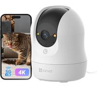 JEXNOVASHOP-4K Caméra Surveillance WiFi Intérieure 360 °, Camera Bébé avec WiFi 2.4/5Ghz, Détection Humain/Animaux/Bruit, Vision Nocturne Couleur avec Véritable WDR, Suivi Auto, C6N G1 4K