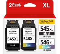 JEXNOVASHOP-545 546 XL Cartouches d'encre Remplacement pour Canon PG 545XL CL 546XL, Encre Canon 545 546,pour Canon PIXMA TS3150 TR4650 TS3350 MG2450 MG2250s MG2950 MG3050 TR4550 TS3151 (Noir Tri-Cou