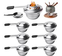 Jexnovashop-6 Pièces Brûleur D'alcool, Brûleur À Alcool, Récipients À Pâte Combustible Rechaud A Alcool Portable En Acier Inoxydable, Brûleur À Fondue Support De Brûleur Pour Buffet, Fondue, Camping