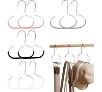 Jexnovashop-8 Pièces Rangement Casquette Suspendu,14 × 15 Cm Porte Foulard En Métal,Antidérapant Cintre De Chapeau De Baseball,Cintre Finition Du Chapeau Pour Foulards,Colliers,Ceintures(Noir, Blanc,