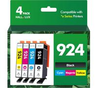 JEXNOVASHOP-924 Cartouches d'encre pour HP 924 Cartouches Compatibles pour HP OfficeJet 8120e 8122e 8124e 8125e pour OfficeJet Pro 8130e 8132e 8134e 8138e 8139e (4 Pack, Pas avec Puce)