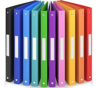 Jexnovashop-Acropaq - 10 X Classeur Souple A4 4 Anneaux Avec Étiquettes De Dos, Dos De 2,5 Cm, Couleur Arc-En-Ciel De La Collection Nature - Petit Classeur Plastique A4 Souple, Classeurs 4 Anneau
