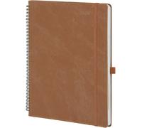 Jexnovashop-Agenda 2026 Semainier A4 Grand Format 29,7 X 21 Cm En Français - Couverture Souple En Pu Cuir Spirale, Intervalles De 15 Minutes, D'jan 2026 À Déc 2026, Papier 100 G/M², Marron