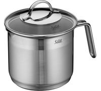 Jexnovashop-Bleues Couvercle En Verre Pot À Lait, Argent, 14 Cm, 1.7 Litre