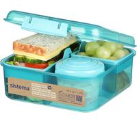Jexnovashop-Boîte Bento Ocean Bound Plastic Boîte À Repas Avec Pot À Yaourt/Fruits 1,25 L Sans Bpa Et Fabriqué À Partir De Plastique Recyclé Sarcelle (Pierre) 1 Pièce