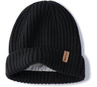 Jexnovashop-Bonnet En Laine Mérinos Pour Homme Et Femme - Bonnet D'hiver Chaud En Tricot Double Couche - Doublure En Polaire - Chapeaux De Ski