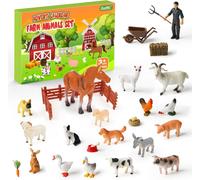 Jexnovashop-Calendrier De L'avent 2025 Pour Enfants, À La Ferme, Un Cadeau Avant Noël, Avec 18 Animaux De La Ferme, Favorise L'éducation De La Petite Enfance, Convient Aux Enfants À Partir De 3 Ans