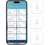 JEXNOVASHOP-Capteur de Température et d'Humidité 3-pack, NÉCESSITE AQARA HUB, Zigbee, pour la Surveillance à Distance et la Domotique, Thermomètre Hygromètre sans Fil, Compatible avec HomeKit, Alexa,