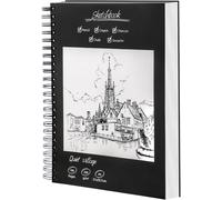 Jexnovashop-Carnet De Dessin A4 ¿ Cahier De Dessin Premium, 50 Feuilles/100 Pages, 200 G/M², Carnet De Croquis À Spirale, Carnet Aquarelle Pour Artistes & Designers, Papier Dessin Idéal Pour Esquisse
