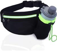 Jexnovashop-Ceinture Running, Porte Telephone Course A Pied, Ceinture Hydratation Running, Réglable Convient Pour Gym, Voyage, Escalade, Randonnée, Marathon, Vélo (Bouteilles Non Incluses) Noir
