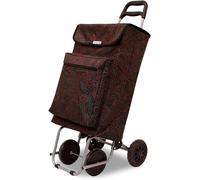 Jexnovashop-Chariot De Courses 4 Roues Avec Compartiment Isotherme Caddie De Courses Solide Chariot De Supermarché Pliable 22 X 40 X 106 Cm Charge Max. 15 Kg Couleur Noir