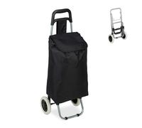 Jexnovashop-Chariot De Courses, Pliable, 25 L Sac D¿Achats Avec Roulettes,Chargeable Jusqu¿À 10 Kg, 91 X 40 X 30 Cm, Noir