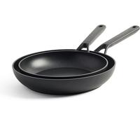 Jexnovashop-Classic Forged Aluminium Ensemble De Poêles À Frire En Céramique Antiadhésive Anodisée Dure, Sans Pfas, 24 Cm Et 28 Cm, Pour Induction, Four Et Lave-Vaisselle, Noir.