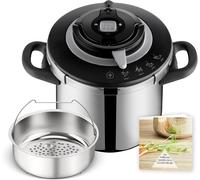 Jexnovashop-Clipso+ Chef 10l Cocotte-Minute, 7-10 Convives, Induction, 4programmes Cuisson, Ouverture Et Fermeture Du Couvercle D'une Seule Main, P4551500, Gris