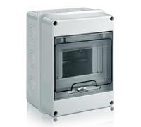 JEXNOVASHOP-Coffret Electrique Etanche Exterieur, IP65 Boîtier de Distribution en Saillie 5 Modules avec Terminaux, ABS de Surface en Plastique pour une Utilisation à l'extérieur (5 MODULE)